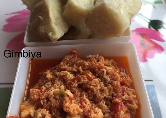 Recipe of Homemade Boiled yam with scrambled Egg