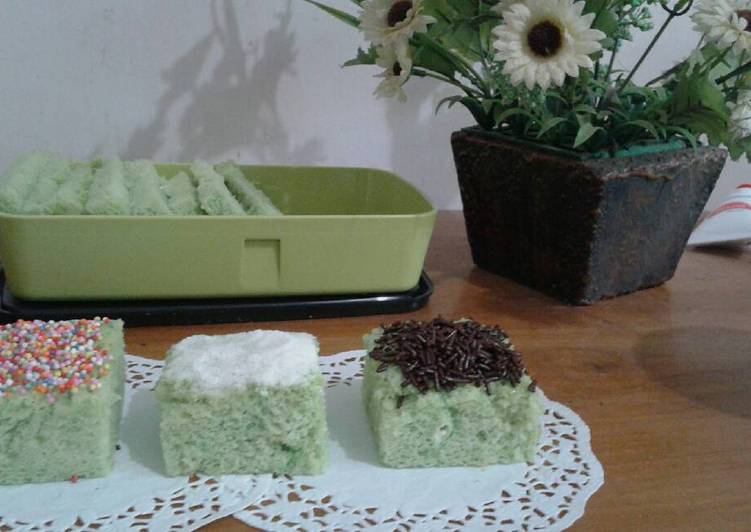 Bolu Pandan (tanpa pengembang kue dan emulsifier)