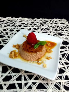 Una foto de Flan de nueces