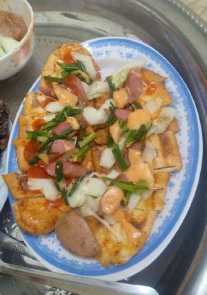 Hình của món Bánh mì nướng muối ớt.
