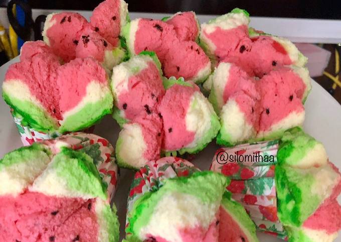 Resep Bolu Kukus Mekar Semangka No Soda Tanpa Soda Oleh Silomitha