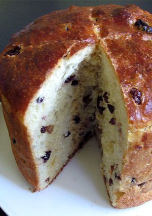 A picture of No-Knead Panettone Style Sweet Bread.