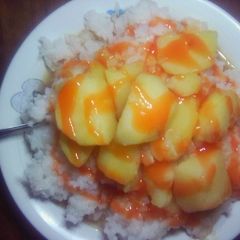 A picture of Rice and Irish potato (Waru) #Endofyearchallenge.