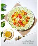 Orange Mix Veggie Salad W/ Honey Mustard Passion Fruit Dressing