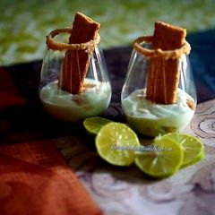 A picture of Keylime yougurt smoothie shots.
