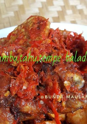 Foto resep Ayam bumbu,tahu,tempe balado