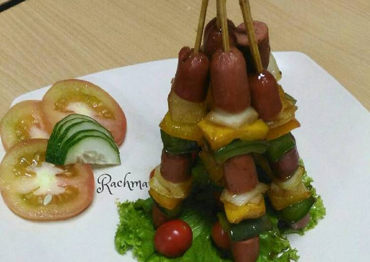 Simple Way to Prepare Vegan Sate Sosis Teriyaki
