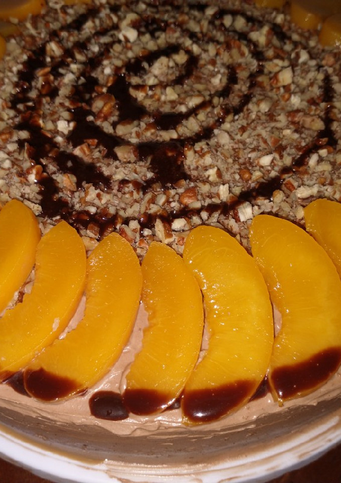 Una foto de Pastel Tres leches de durazno