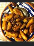 Pommes de terre rattes rôties ail et oignons