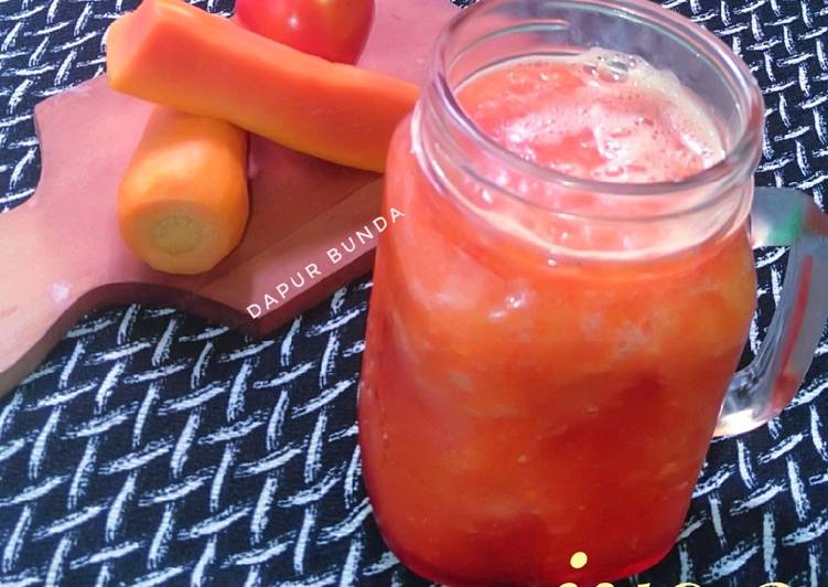 Cara Gampang Membuat Jus 3 diva (wortel,tomat,pepaya), Sempurna