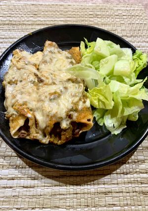 A picture of Enchiladas with Ground Beef 🤎.