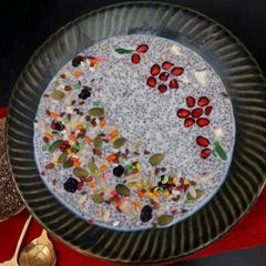 A picture of Chia Pudding With Mix Seeds And Nuts/ Instant And Healthy Breakfast ✨.