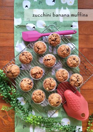 A picture of Healthy Zucchini Banana Muffins.