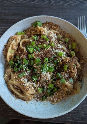 A picture of Easy Vegan Dumpling Ramen Bake.