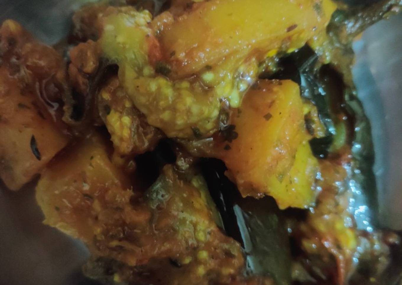 Potato brinjal fry