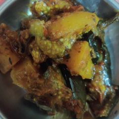 Potato brinjal fry A picture of Potato brinjal fry.