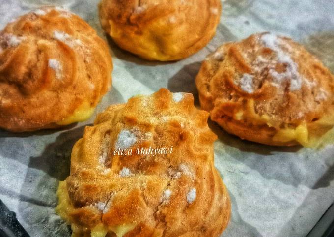 Resep Sus Soes Isi Vla Vanilla Kokoh Banget Tanpa Mixer Oleh Eliza