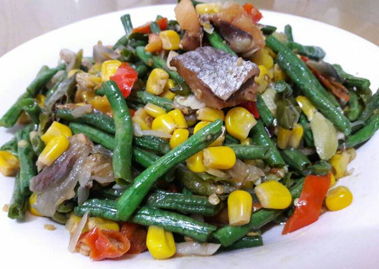Cara Membuat Kacang panjang putren pete tumis ikan asin Anti Gagal
