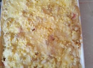 Una foto de Macarrones con queso al horno