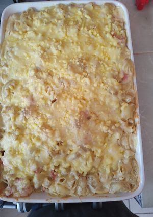 Una foto de Macarrones con queso al horno