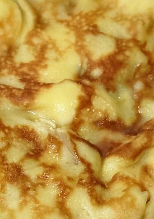 Una foto de Crêpe gigante con peras