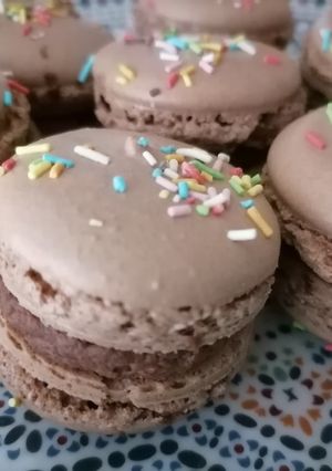 Une photo de Macaron au chocolat et Nutella