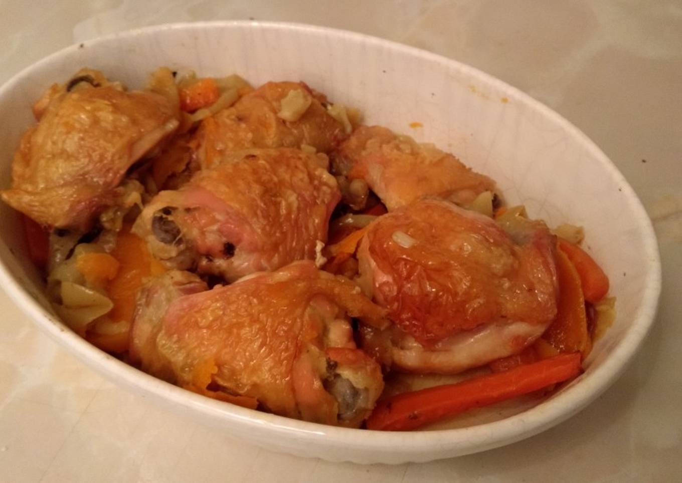 Pollo asado con verduras BLW