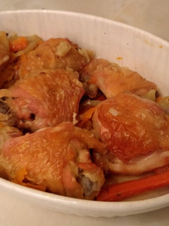 Una foto de Pollo asado con verduras BLW