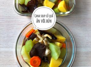Hình của món Canh soup củ quả chay.