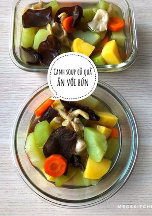 Hình của món Canh soup củ quả chay.