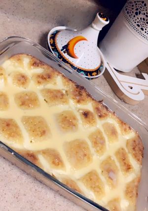 صورة لوصفة بسبوسة الحليب بالقشطة🥧 اللذيذة 🤤