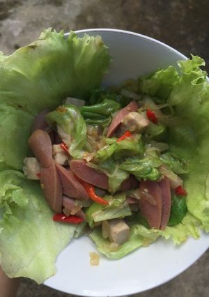 Foto resep Tuna sosis tumis selada (lettuce)
