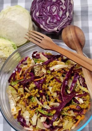 Gerslis káposztasaláta (vegán) recept fotója