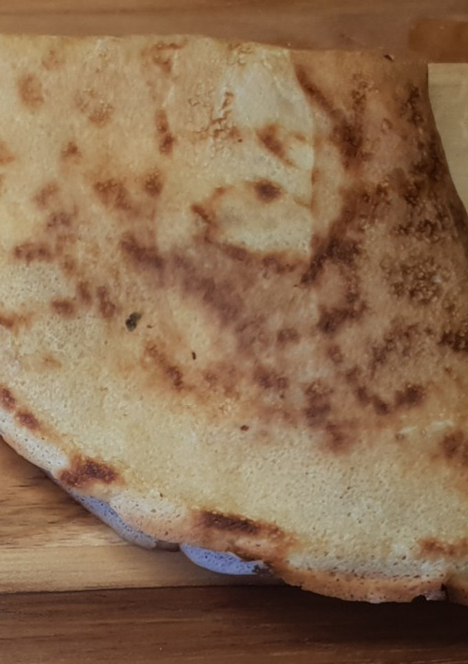 Una foto de Crepes de bacon y queso sin gluten