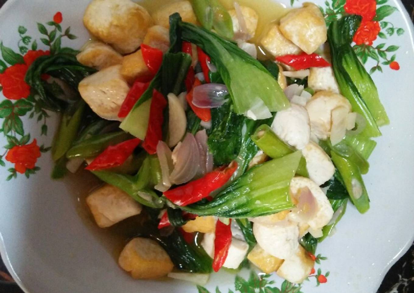 Cah pokcoy tahu buncis