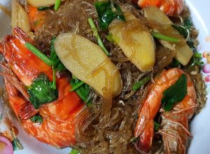 รูปของ กุ้งอบวุ้นเส้นในกระทะ ง่ายมาก