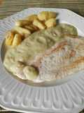 Filete de pechuga de pavo a la plancha con salsa de manzana