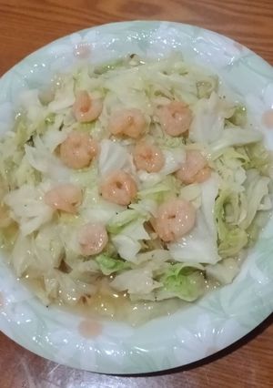 高麗菜炒蝦仁 的食譜成品照片