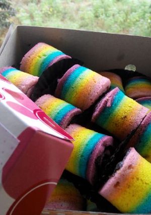 Foto resep Mini Rainbow Roll Cake