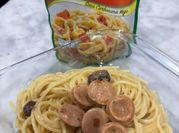 Gambar spageti carbonara instan