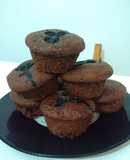 Muffins veganos de cacao, café y arándanos