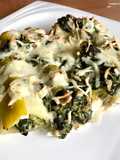 Lauch Cannelloni mit einer Spinat-Cashew Füllung
