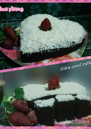 Foto resep Brownies Pisang 2 telur No Mixer bisa kukus / oven sama2 yummy