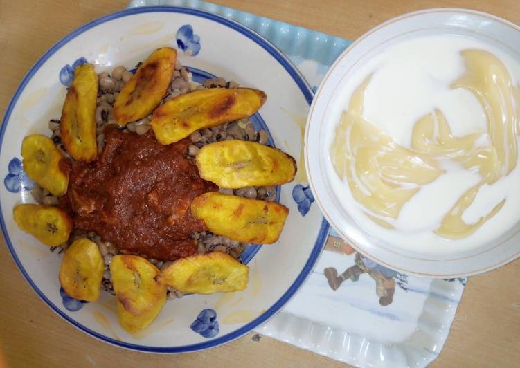 Beans,plantain and pap