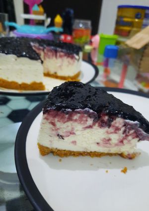 Foto resep Unbaked Blueberry Cheesecake