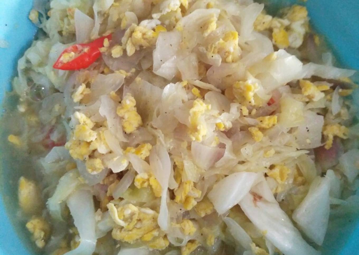 Tumis kubis/kol-telur enak dan simpel