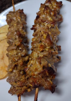 Una foto de Pinchos de carne a la mostaza