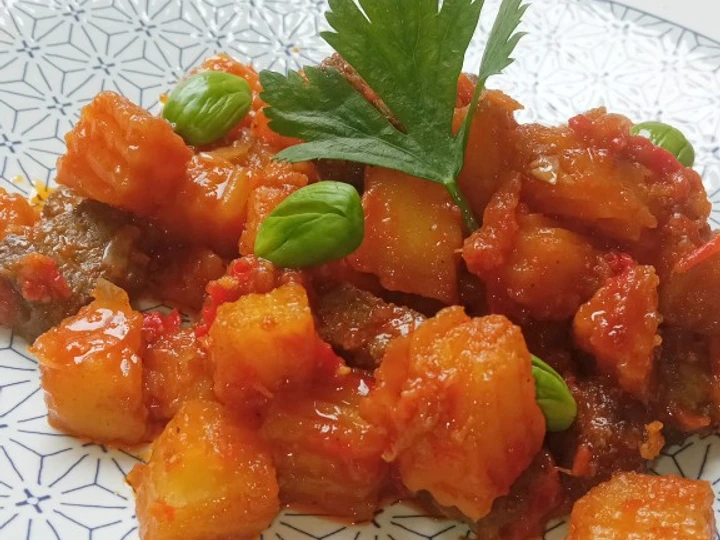 Easy Ways Make Recipes Balado kentang ati pete/ sambal goreng ati the Delicious Make You Drink.