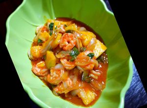 Foto resep Udang asam manis tabur nanas