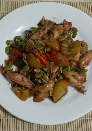 Foto resep Cumi kecap petai cina